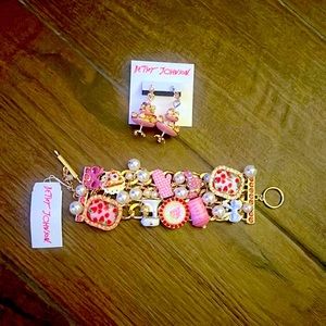 Betsy Johnson baker’s bracelet and earrings